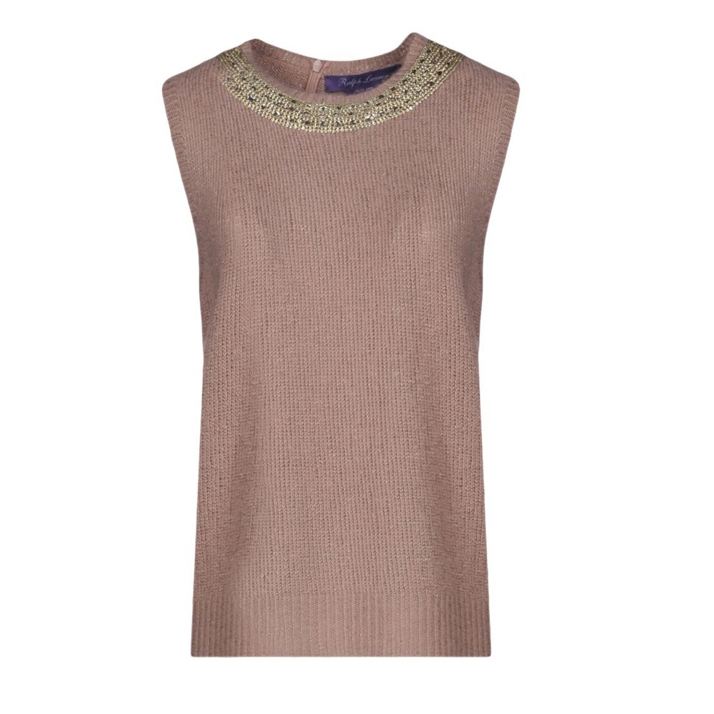 Ralph Lauren collection cashmere silk beaded top
